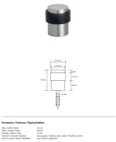 Bodentürstopper Edelstahl gebürstet, modern