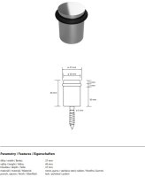Door Buffer, Brushed Stainless Steel
