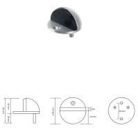 Spherical Floor Door Stopper, Polished Stainless Steel