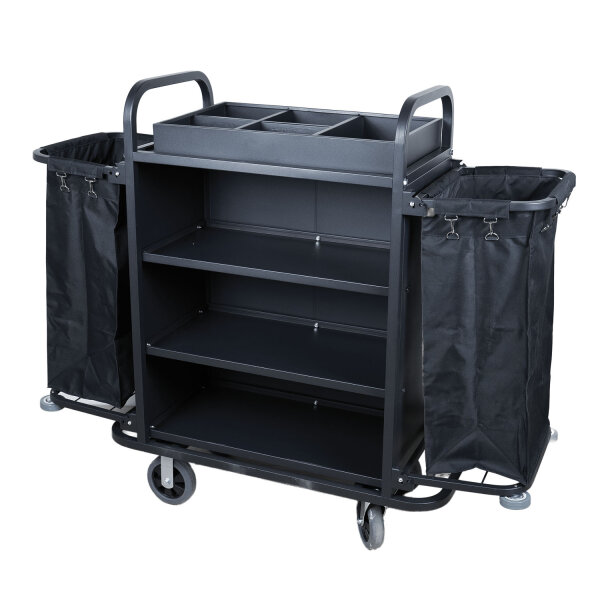 Housekeeping Trolley Black – Medium Standard, Foldable
