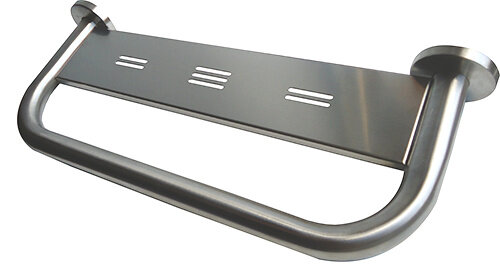 Haltegriff, 500 mm, mit Ablage, mit Abdeckung, Edelstahl, poliert, Silber, Help