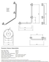 Grab bar, 680 mm, L-shape, right, with cover, stainless steel, matt, Help