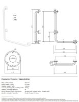 Winkelgriff, 680 mm, links, ohne Abdeckung, weiß, Stahl, Comaxit, Help