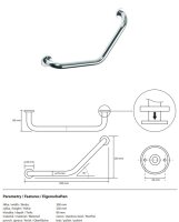 Grab bar, angular 135°, stainless steel, polished, Silver