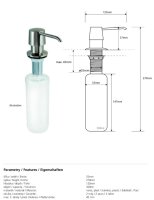 Einbauspender für Seife und Spülmittel, 300 ml, Edelstahl/Kunststoff, matt