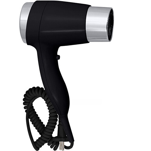 Hair dryer, 1400W, without holder, coiled cord, black, Plastic, Polished