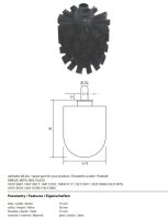 Ersatz-WC Bürste ohne Griff, Schwarz, 7,5 x 7,5 x 9 cm
