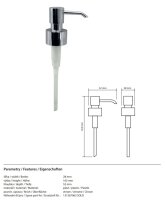 Spare pump, Plastic, Chrome, Silver, 2.8 x 5.2 x 16.5 cm
