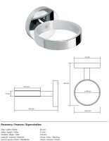 Halter für Glasspender und Seifenhalter, chrom, Messing, Silber