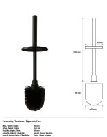 Spare toilet brush with handle for 102313060, black