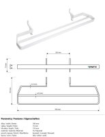 Towel holder for radiator, 320 mm, white, Steel, Comaxit, Universal