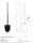 Spare toilet brush with handle for 102413012, 118413011, black, Plastic, Chrome