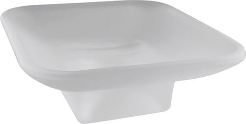 Spare glass soap dish, Frosted Glass, 10.2 x 10.2 x 4.2 cm