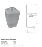Ersatzglas für Seifenspender, Glas Matt