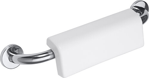 Grab bar, 500 mm, with backrest, with cover, stainless steel, polished, Help
