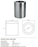 Stainless Steel Table Waste Bin 1.5L with swing lid