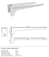Washbasin console (pair), 300 mm, max load 30 kg, white, Steel, Painted