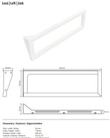 Washbasin console with towel holder, 490 mm, max load 50 kg, left, white, Steel