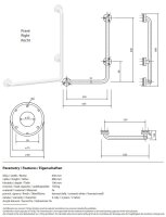Grab bar, 680 mm, L-shape, right, with cover, white, Steel, Comaxit, Help