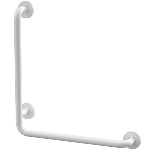Grab bar, 680 mm, L-shape, left, with cover, white, Steel, Comaxit, Help