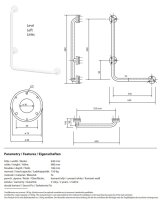 Grab bar, 680 mm, L-shape, left, with cover, white, Steel, Comaxit, Help