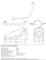 Grab bar, angular 120°, with cover, white, Steel, Comaxit, Help