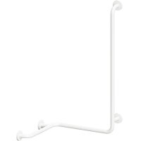 Grab bar, L-shape, corner, right, with cover, white,...