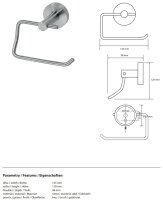 Toilet paper holder, without cover, stainless steel, Brushed, Satin