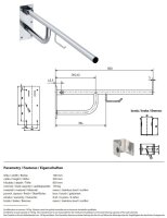 Grab bar, 850 mm, with TP holder, folding, without cover, stainless steel, matt