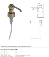 Pumpe für Seifenspender, Bronze, Messing