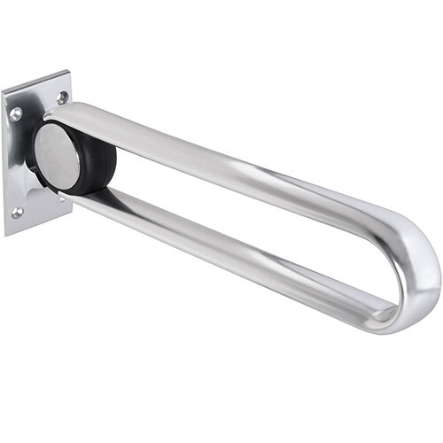 Stützklappgriff, 620 mm, U-Form, mit Abdeckung, Aluminium, poliert, Chrom, Help