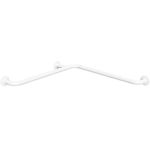 Grab bar, corner, folding, without cover, white, Steel, Painted