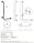 Winkelgriff, 890 mm, steckbar / zerlegt, links, mit Abdeckung, Edelstahl