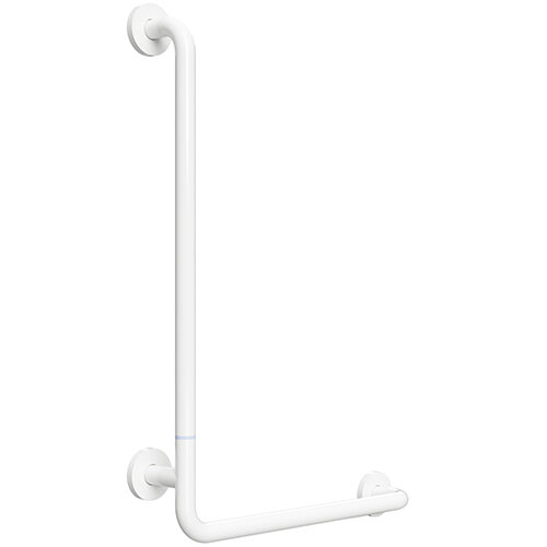 Winkelgriff, 890 mm, steckbar / zerlegt, links, mit Abdeckung, weiß, Stahl, Help