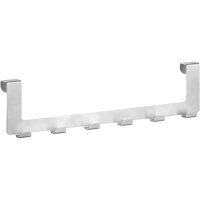 Hanger, for door, with 6 hooks, Stainless Steel, Brushed, Satin