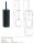 Toilet brush holder, free standing/wall mounted, stainless steel, Painted, Noir