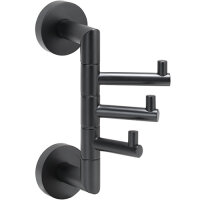 Hanger, with 3 hooks, swivel, Brass, Painted, Noir