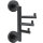 Hanger, with 3 hooks, swivel, Brass, Painted, Noir