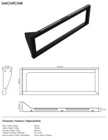 Washbasin console with towel holder, 490 mm, max load 50 kg, left, black, Steel
