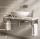 Washbasin console with towel holder, 490 mm, max load 50 kg, left, black, Steel