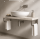Washbasin console with towel holder, 490 mm, max load 50 kg, right, black, Steel