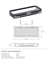Shower shelf, black, Stainless Steel, Painted, Modern