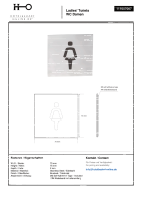 Ladies WC Pictogram Matt Stainless Steel Square 75x75 mm - 3M Self-Adhesive