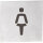 Ladies WC Pictogram Matt Stainless Steel Square 75x75 mm - 3M Self-Adhesive