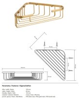 Corner shower shelf, Brass, PVD Matt, Deluxe Cashmere