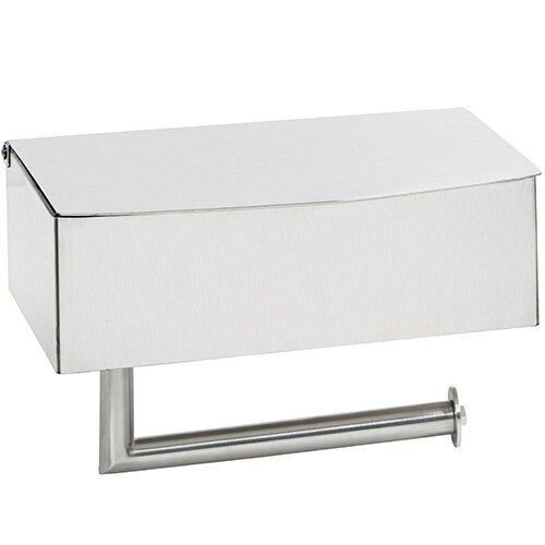 Toilet paper holder, with box, stainless steel, brushed, Silver