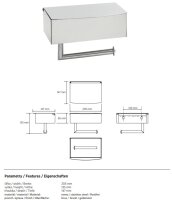 Toilet paper holder, with box, stainless steel, brushed, Silver