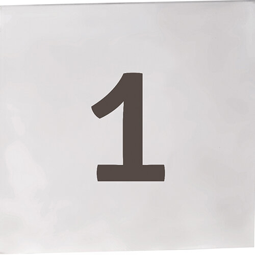 Numeral Door Sign Matt Stainless Steel Square 75x75 mm - 3M Self-Adhesive