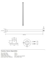 Befestigung Deckenrohr 1200 mm, Edelstahl, Poliert