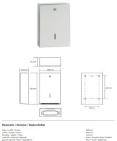 Papierhandtuchspender, Edelstahl, matt, Gebürstet, Silber